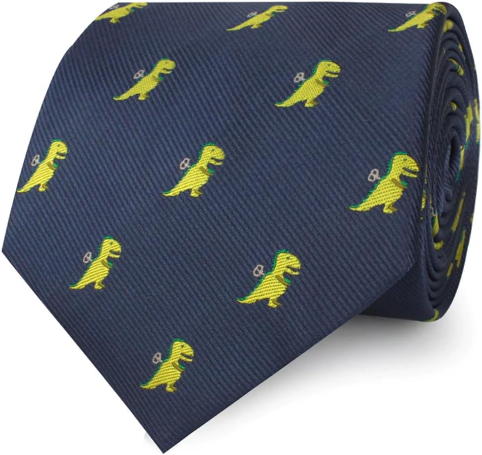 OTAA Toy T-Rex Necktie Casual Ties for Men - Perfect Neck Tie for Groomsmen Wedding Ties or Formal Occasions - Ideal Gifts for Him