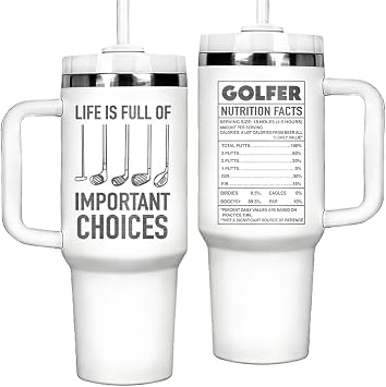 Golf Gifts for Men - Birthday, Fathers Day Gift for Golfers Men Grandpa, Uncle, Golfer, Boss, Dad, Husband, Him, Boyfriend - 40 Oz Life Full Of Important Choices Tumbler
