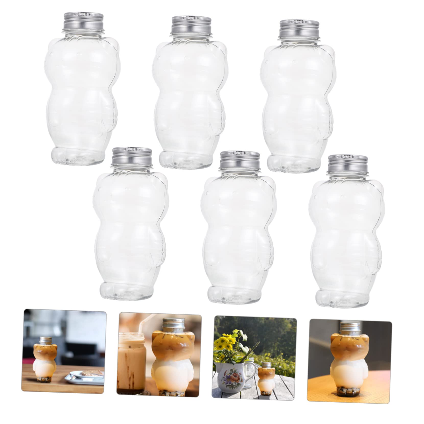 12 Pcs Cold Drink Juice Plastic Juice Bottle Clear Beverage Bottle Plastic Empty Bottle Plastic Milk Tea Bottle Lovely Juice Bottle Juice Packing Bottle