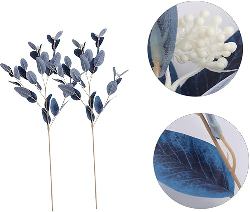 Miniatura 3 de Garneck 4 piezas de arreglo floral plantas verdes decoración del hogar mini plantas vegetación ramas de eucalipto flores secas picas tallos de