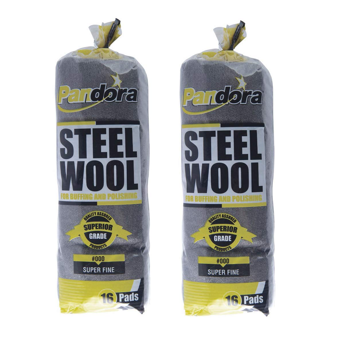 Pandora Steel Wool #000 - Grade, 240 Pads for Buffing and Cleaning - Metal Strands - Ideal for Wax and Polish Removal