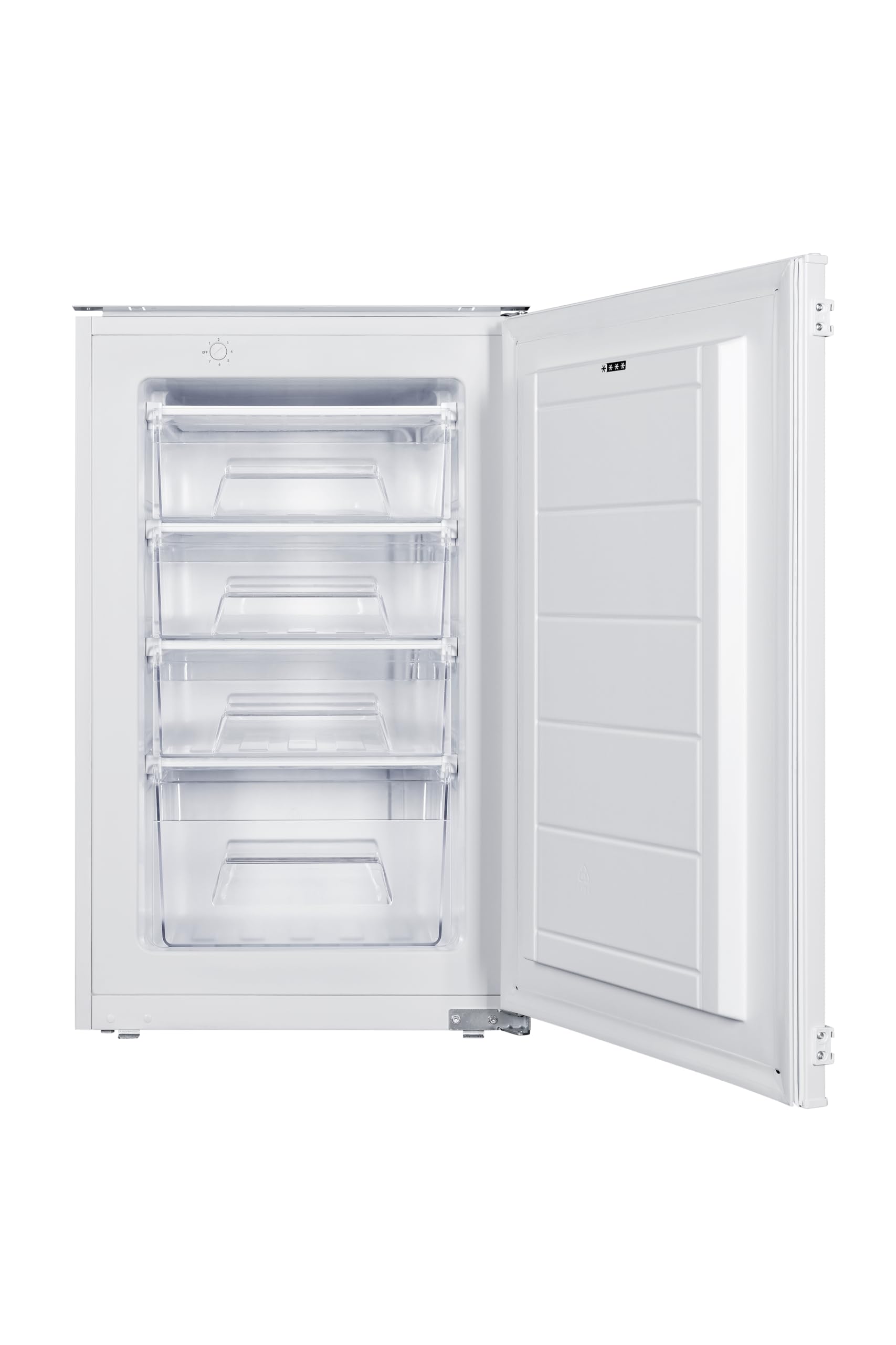 Respekta Einbaugefrierschrank 88 cm GS88-11/77 L Fassungsvermögen/Wechselbarer Türanschlag / 4 Gefrierfachschubladen / 14120000000111 / Max. 39 dB/in weiß