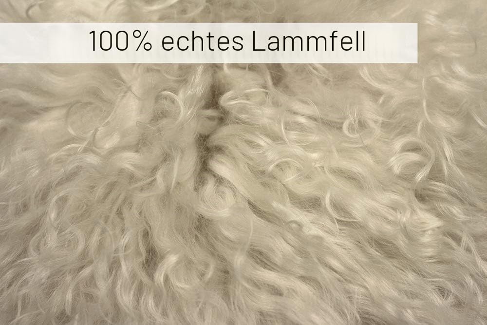 Riva Paoletti Mongolisches Kissenhülle, beige natürliches Schaffell Fabric-Luxurious Wildleder Feel reverse-100% (40,6 x 40,6 cm Zoll) – Entworfen in Großbritannien, Wolle, Hellbeige, 40 x 40 cm