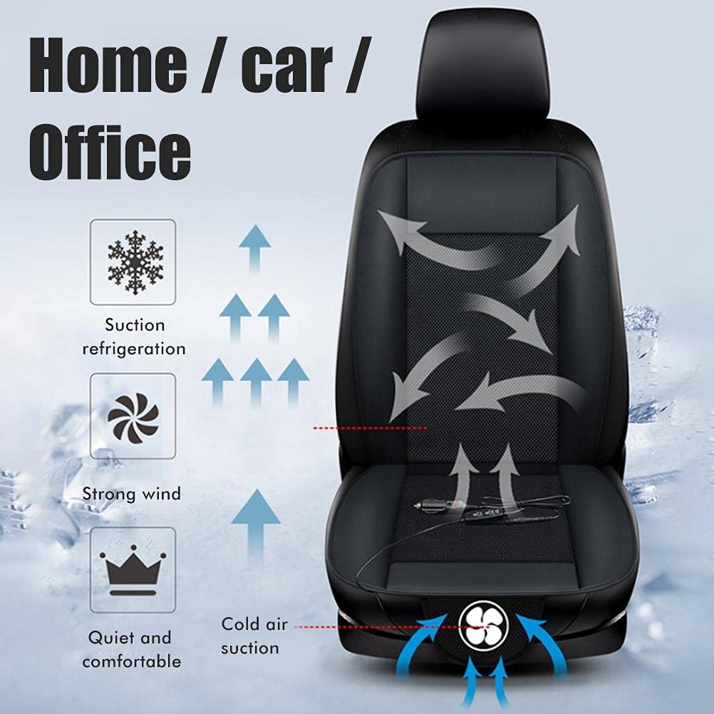Cuscino di Ventilazione per Seggiolino Auto, Cuscino di Raffreddamento Portatile 12V Cuscino di Raffreddamento per Seggiolino Auto con Accessori per Ventola (Black1)