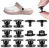 10 Pcs Black Screw Rivets for Shoe Repairs – Durable Plastic Fasteners for Clogs and Sandals, DIY Replacement Buttons for Lost or Broken Straps