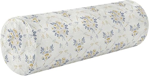 French Damask Classic Cottage Farmhouse Style Knee Bolster Pillow for Legs Neck Roll Pillows for Bed Round Pillow for Neck Roller Pillow for