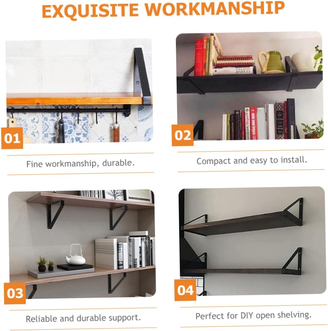 Gadpiparty 2pcs Heavy Duty Wall Mounted Shelf Brackets Bracket for Open Shelving High Grade for Kitchen Bathroom Living Room Garage Storage