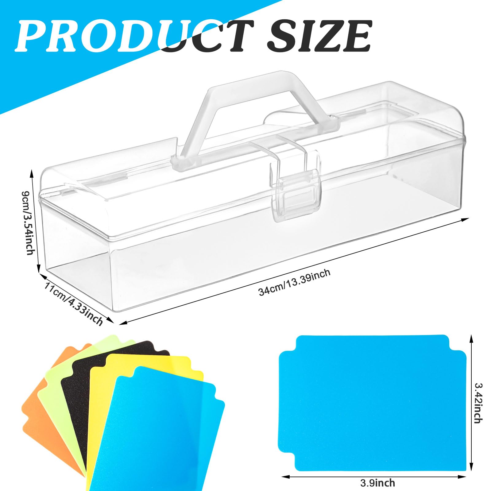 Tticai 4 Pcs Trading Card Storage Box with 100 Pcs Multicolor Trading Card Dividers Plastic Deck Collectible Card Storage Box Sports Card Storage Card Game Storage Compatible with MTG TCG Football