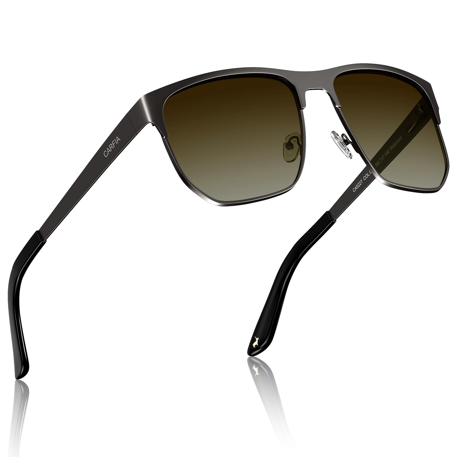 CARFIA Square Driving Polarized Sunglasses for Men Spring Hinge Eyewear