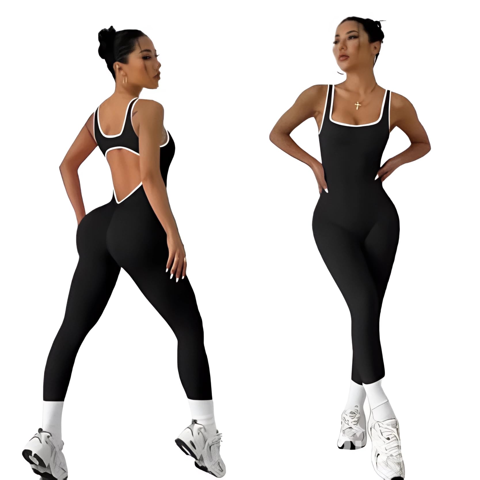 Yoga 1 Piece Bodysuit with a Stylish Open-Back Design, Perfect for Shaping And Lifting Sports Workout Set Jumpsuit
