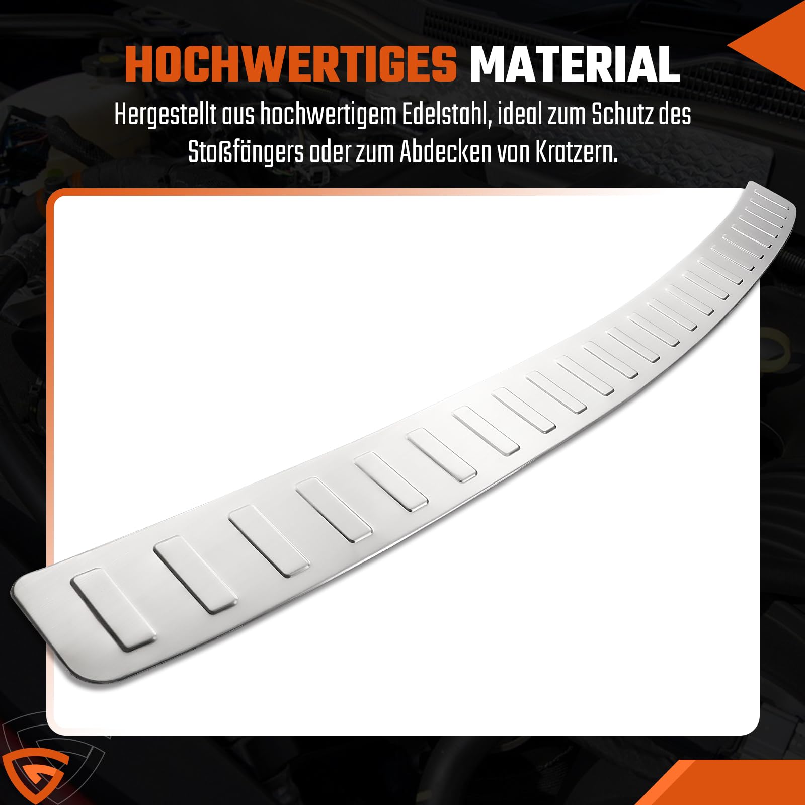 GEARMONSTER Protezione del portellone in acciaio inox compatibile con VW TIGUAN 2 e ALLSPACE 2016-2024