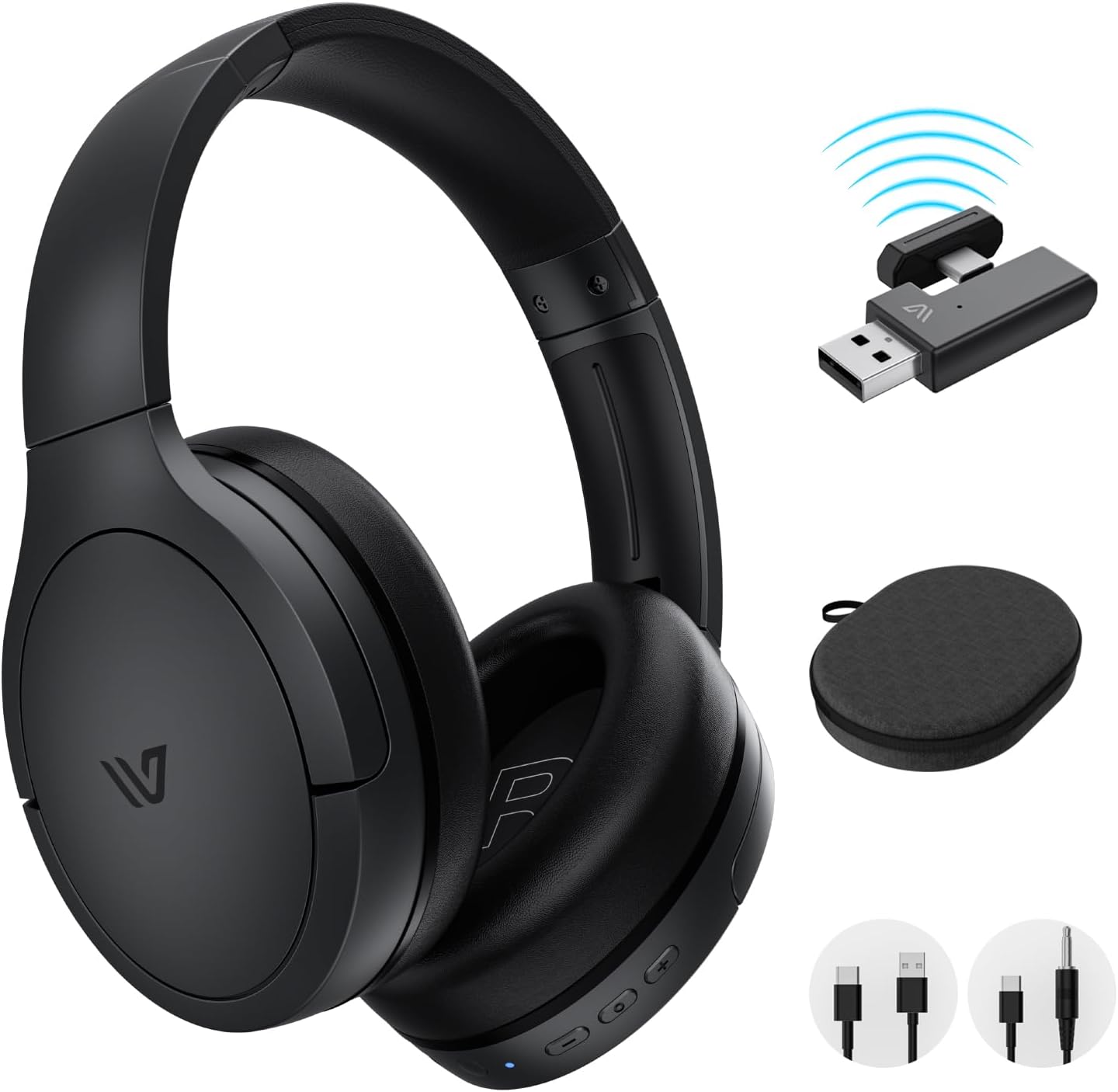 Live Hybrid Active Noise Cancelling Headphones with Dongle, Wireless Over Ear Bluetooth Headphones, Bluetooth 5.4 Wired Headset with Mic, 80H Playtime Storeage Bag for Smartphone PC (Black) Live Hybrid Active Noise Cancelling Headphones with Dongle, Wireless Over Ear Bluetooth Headphones, Bluetooth 5.4 Wired Headset with Mic, 80H Playtime Storeage Bag for Smartphone PC (Black)