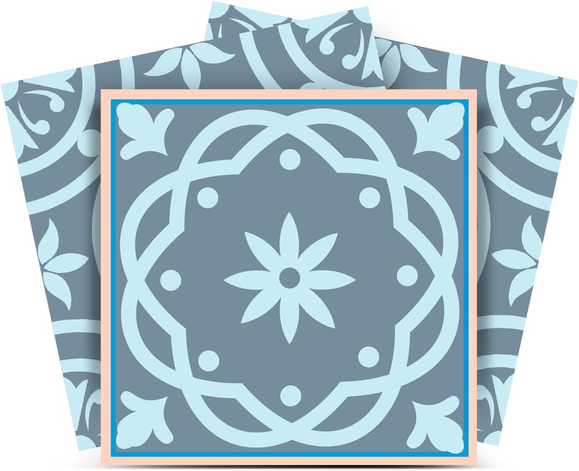 Backsplash Tile Stickers 24 PC Set Authentic Traditional Talavera Tiles Stickersl Bathroom & Kitchen Tile Decals Easy to Apply Just Peel and Stick Home Decor 4x4 Inch (Wall Decor)