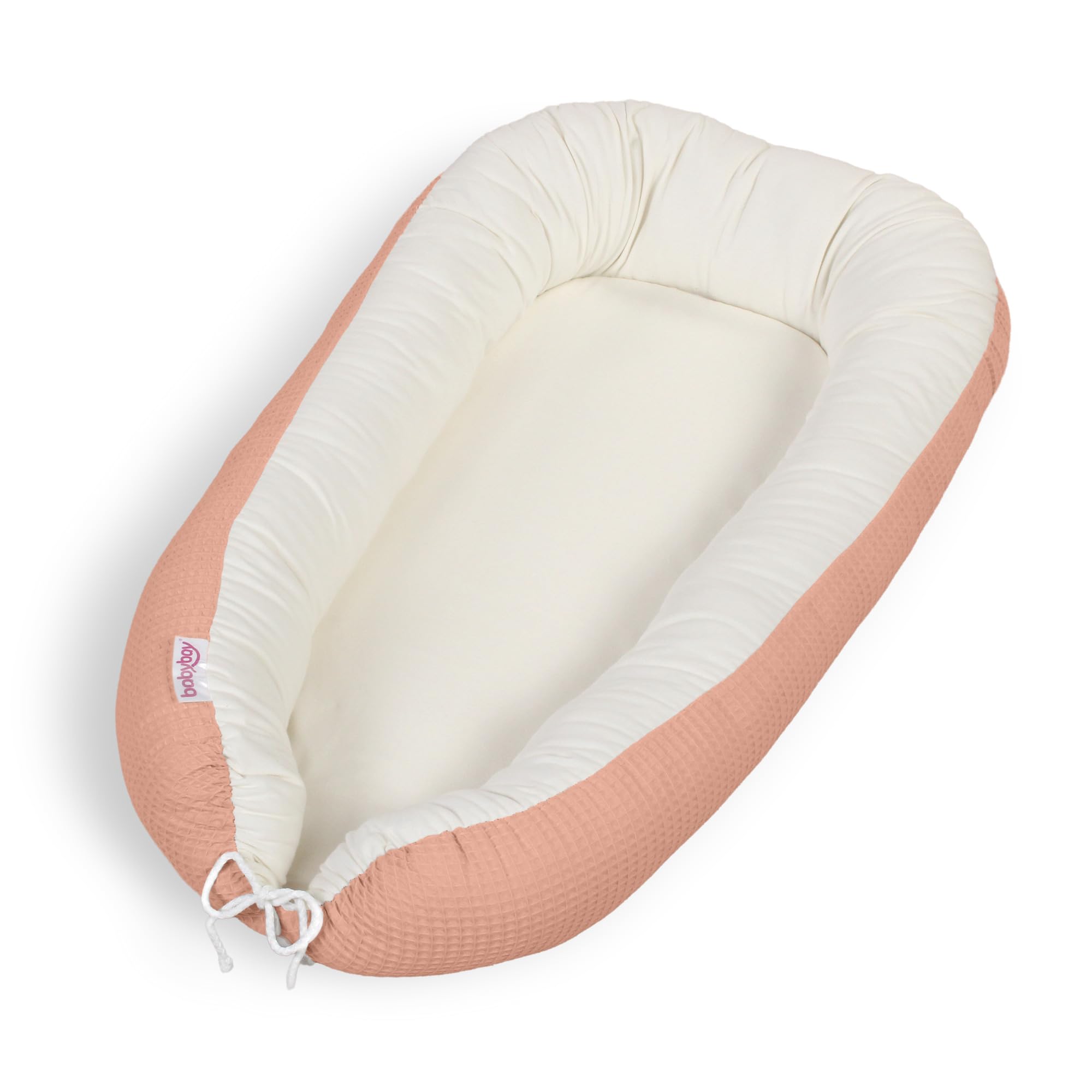 Nid gaufré abricot rosé en coton haut de gamme pour nouveau-né
