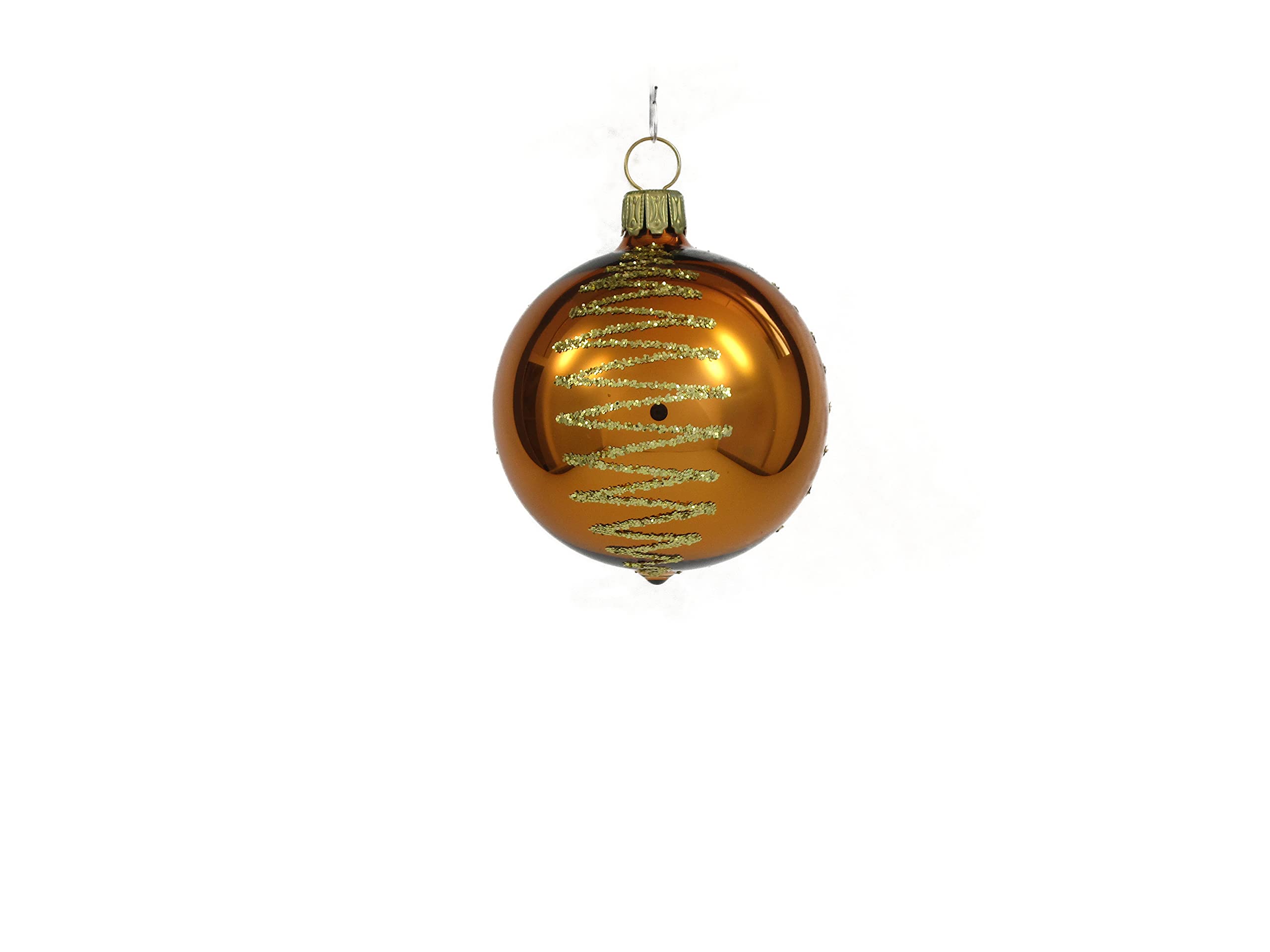 Thüringer Christbaumschmuck Exclusiv Gold braun Kupfer 6cm Handarbeit Germany 12er Set