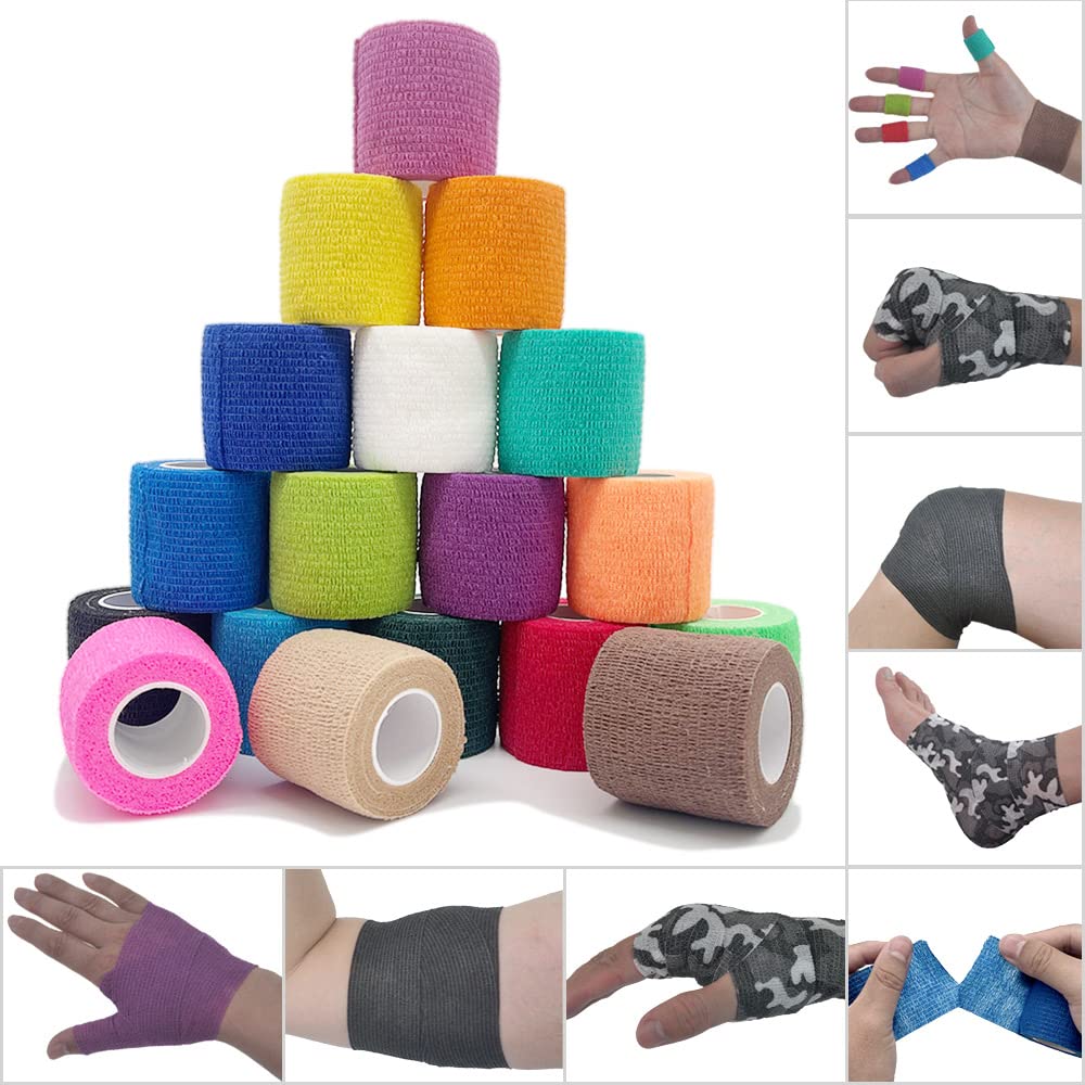 vendas, Vendaje elástico autoadhesivo deportivo de 4,8 m, colorido, for rodilleras, dedos, tobillos, palmas y hombros(Pink,15cmx4.8m)