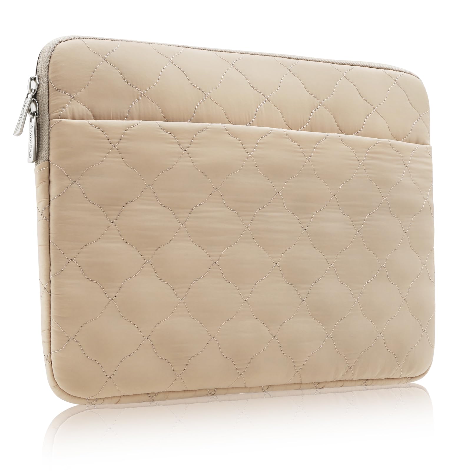 RAINYEAR Puffy Laptop Sleeve 15.6 Inch Protective Lightweight Laptop Bag Laptop Carrying Case Compatible for HP, Dell, Asus, Lenovo, Notebook, Khaki