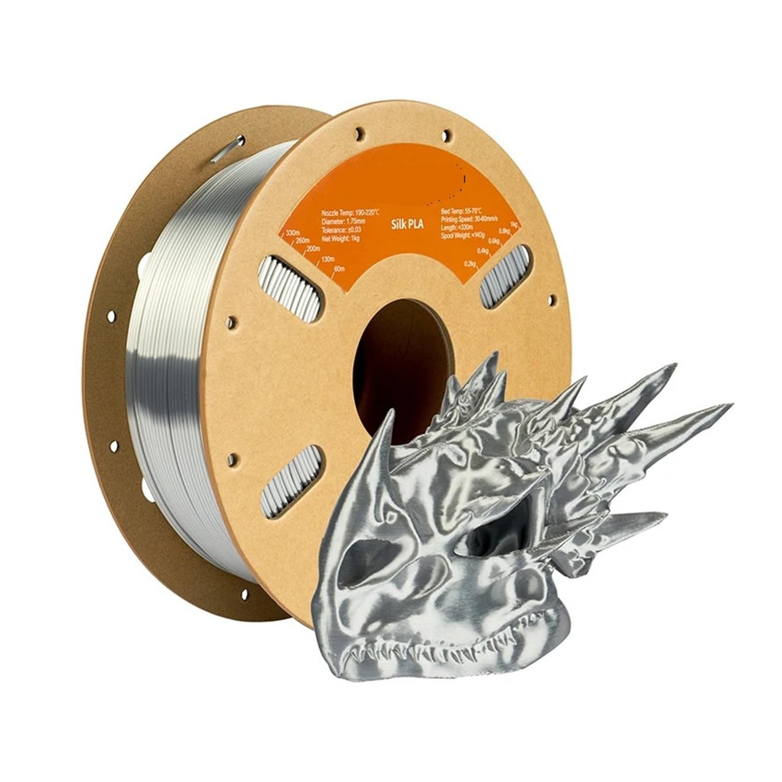 Filament PLA en Soie for Impression 3D, 1 kg,75 mm, Multicolore(Liquid Gold)