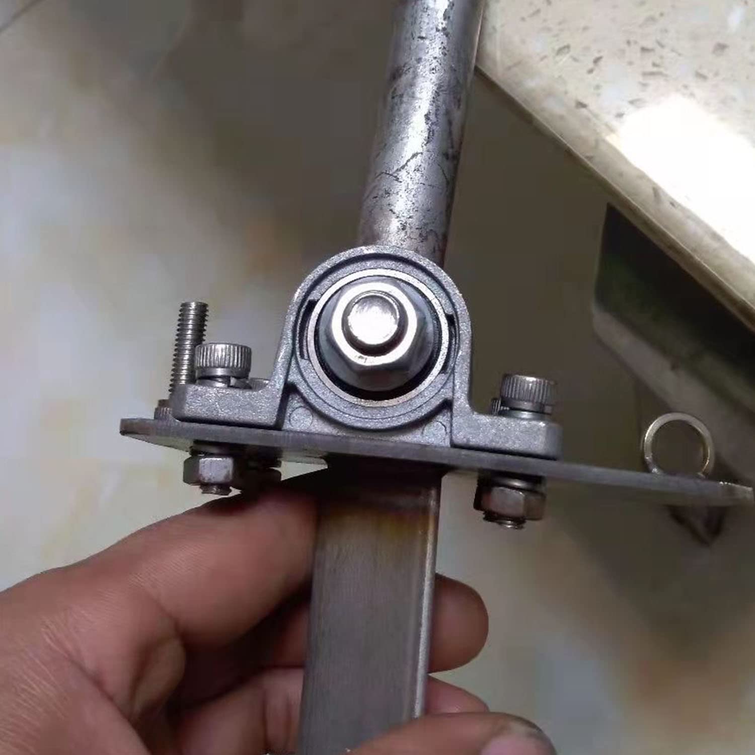 2 x Stück Flanschlager Lagerbock Flansch 8 mm Welle montiert Trapezgewinde CNC