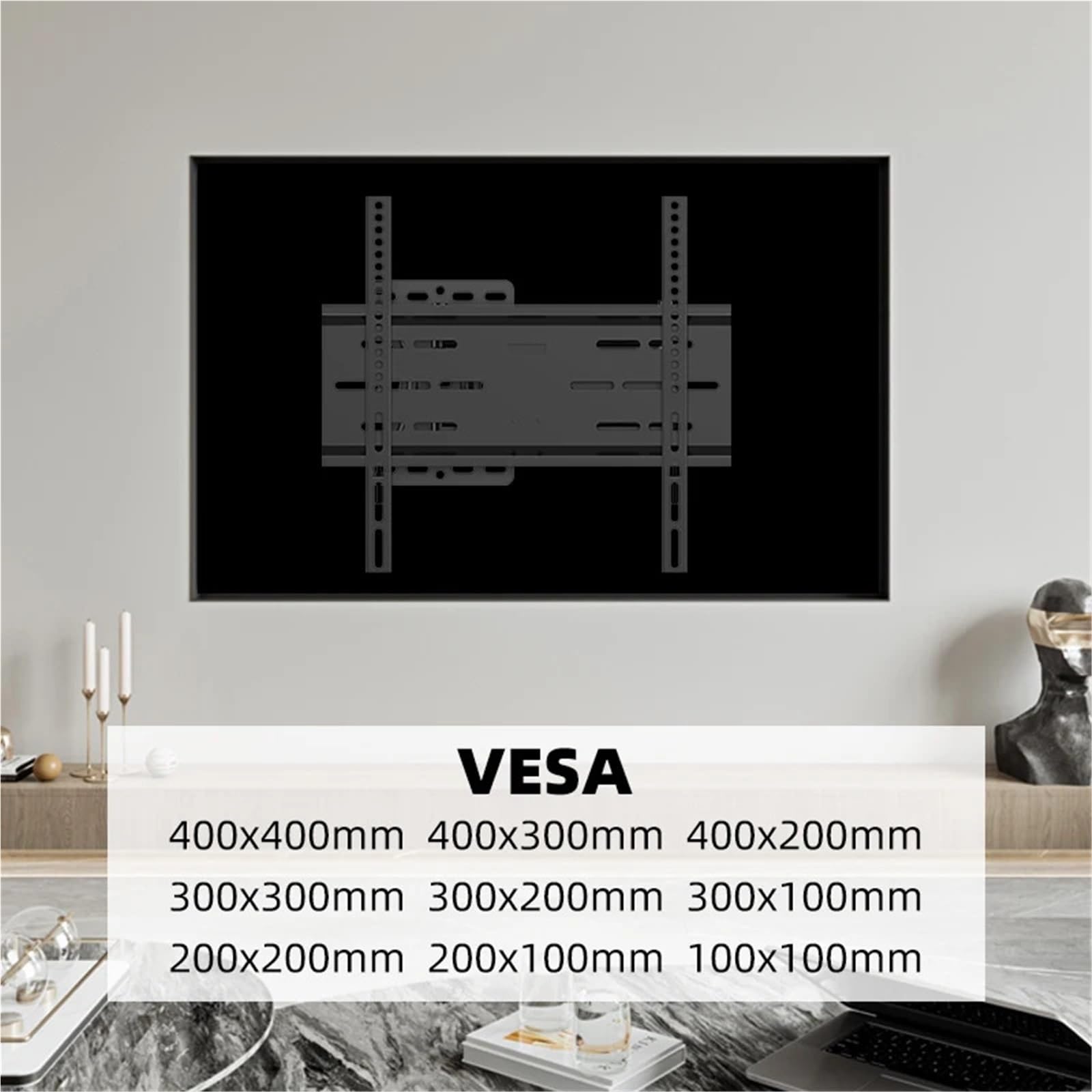 Uchwyt do telewizora, Uchwyt Ścienny Do Telewizora Pełnoekranowego 50 Cali, Obrotowy, Przegubowy Z Możliwością Pochylenia, Maks. VESA 400 X Mm dla ekranu