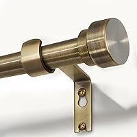 Vista 1 de Barras de cortina de bronce antiguo para ventanas de 28 a 48 pulgadas, longitud ajustable, resistente, 1 pulgada de diámetro, con remates de metal
