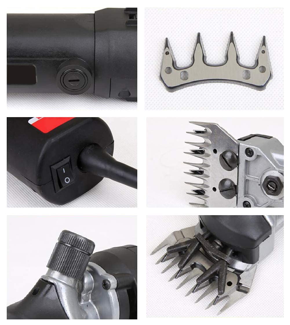 Forbici elettriche per Pecore, tosatrici elettriche, Forbici da Barba manuali Forbici per Pecore a 6 velocità Grande Anima (Lama Curva a 13 Denti)