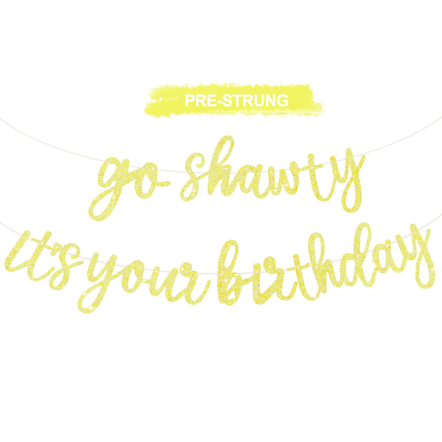 Glitter Birthday Banner - Pre-Strung & Easy Decor -28