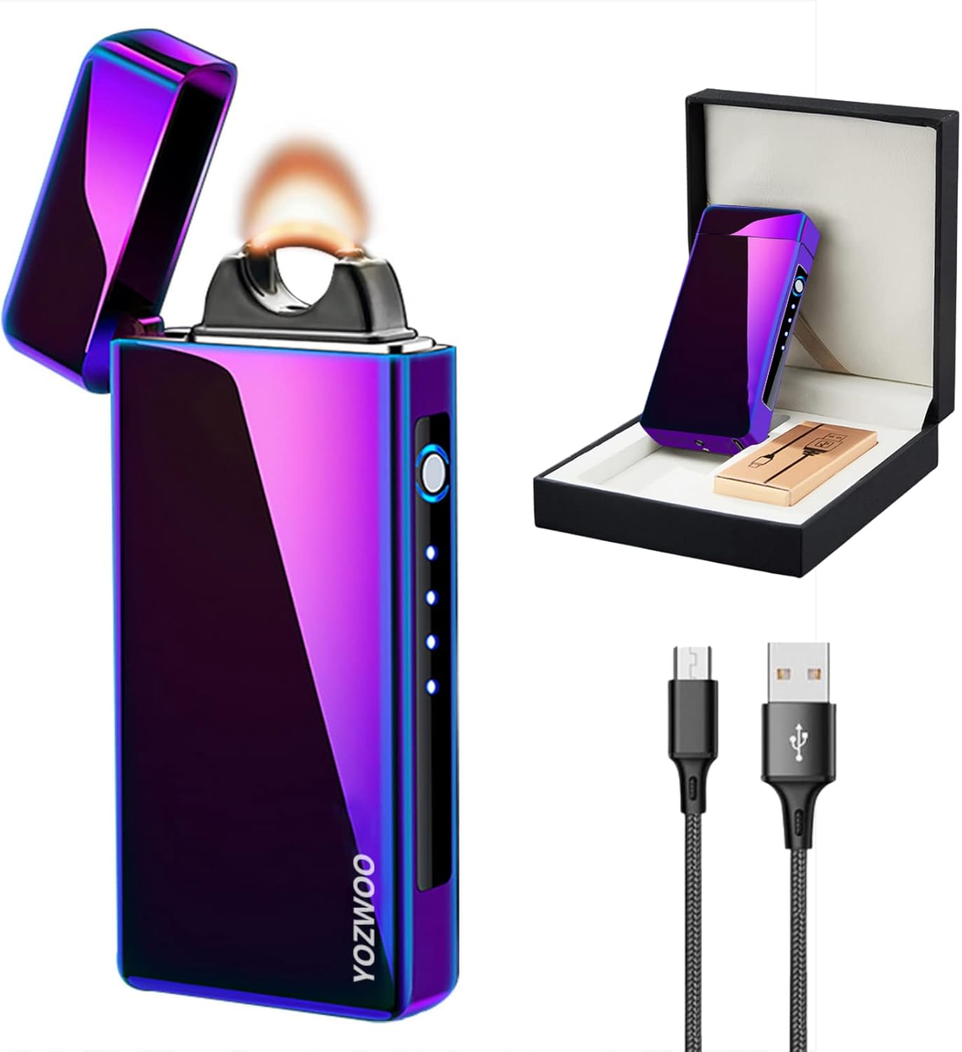 YOZWOO Electric Lighter Rechargeable USB Lighter Plasma Lighter High Power Flame Arc