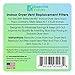 Essential Values Dryer Filter Replacement - 24-Pack - Indoor Dryer Vent Filter - Filters Compatible with BetterVent – 120 Loads