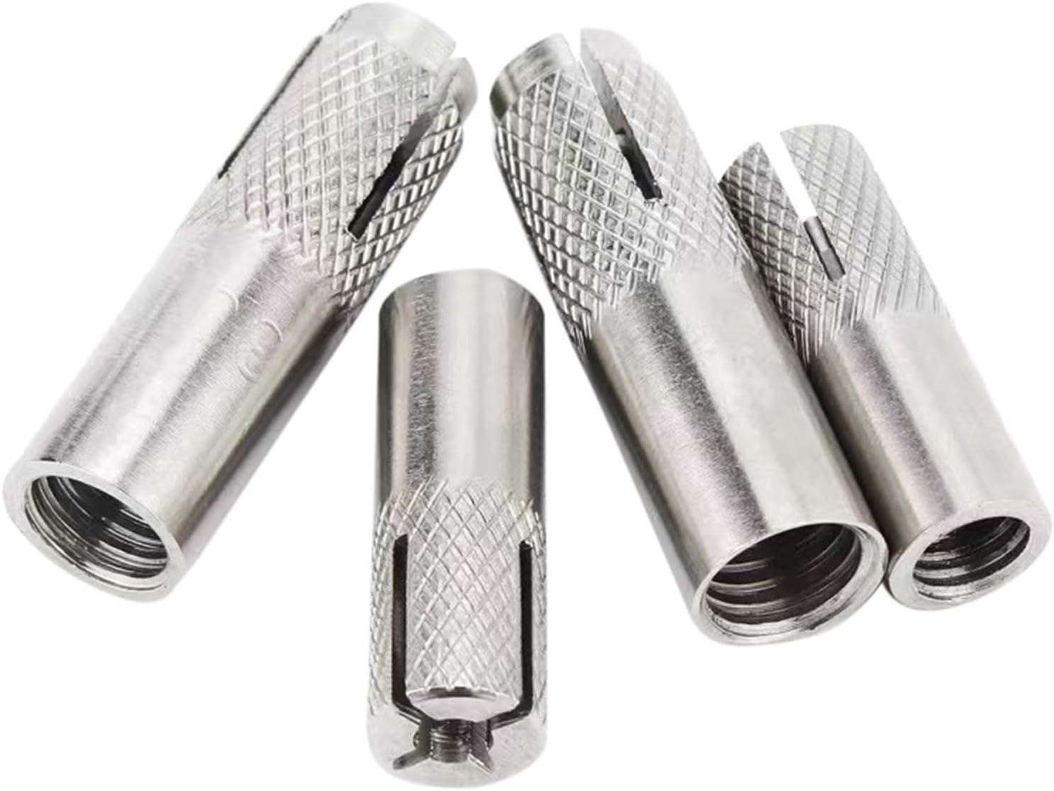1/4"-20 Drop-in Anchors, 100 Pcs Concrete Expansion Anchor Concrete & Stone Drop in Expansion Anchors Drill for Solid Concrete, Silver