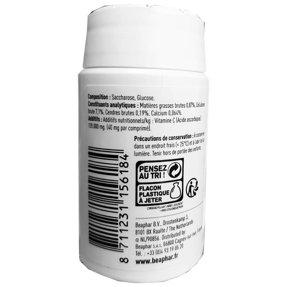 Beaphar - Compresse di vitamina C per porcellini d'India - Gusto Arancione - Dona vitalità e Benessere - Risponde alle Esigenze dei porcellini d'India in vitamina C - buona Salute - 100 Pezzi