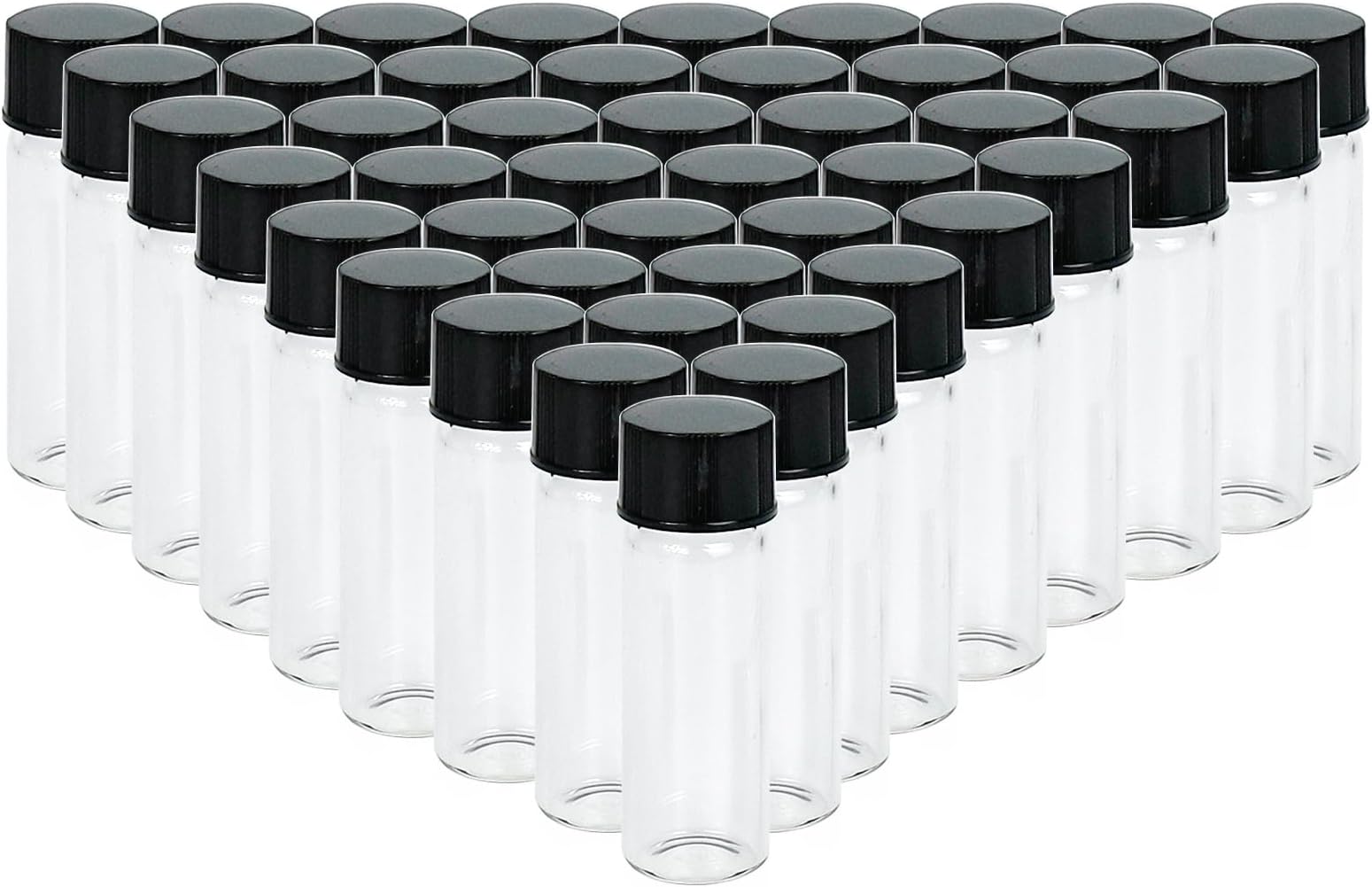 100PCS Small Glass Vials with Screw Caps, 4ML Mini Liquid Sample Bottle, Lab Tiny 1 Dram Vial Collection Containers with Lids for for Essential Oil, Perfume, Reagent, Specimen