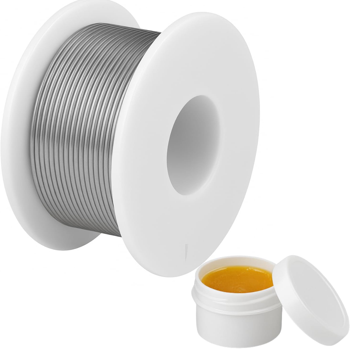 Soldering Iron Kit with Rosin Core Solder Wire and Flux Paste | 50g Tin Lead Solder Set for Electrical and Electronic Repair | 0,75mm 50gr Plus Flux Paste