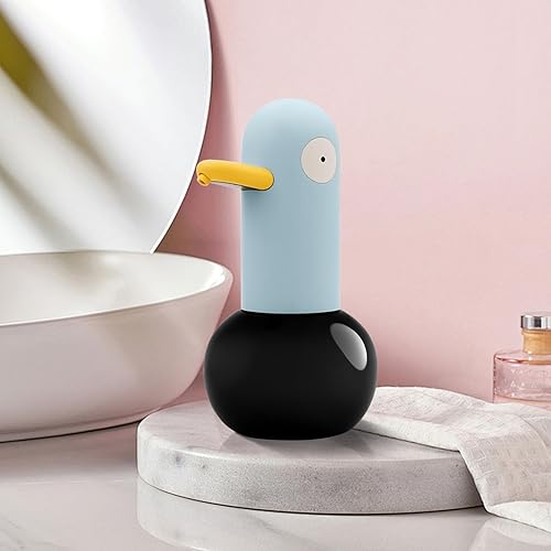 Miniatura 6 de Dispensador automático de jabón espumoso, dispensador de jabón de cabeza de pato, 2 velocidades, ajustable, sin contacto, lindo dispensador de jabón