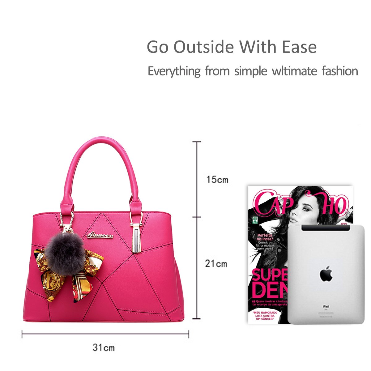 ADITAM, Bolso de Moda para Mujer, Bandolera, Bolso de Hombro, Bolso de Mano, Bolso de Compras, Piel sintética, Azul Double The Comfort