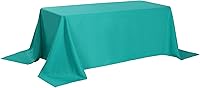 Vista 2 de Rectangle Tablecloth 90x132 inch Washable Polyester Fabric Table Cloth for Wedding Party Dining Banquet Decoration（90x132, Turquoise）