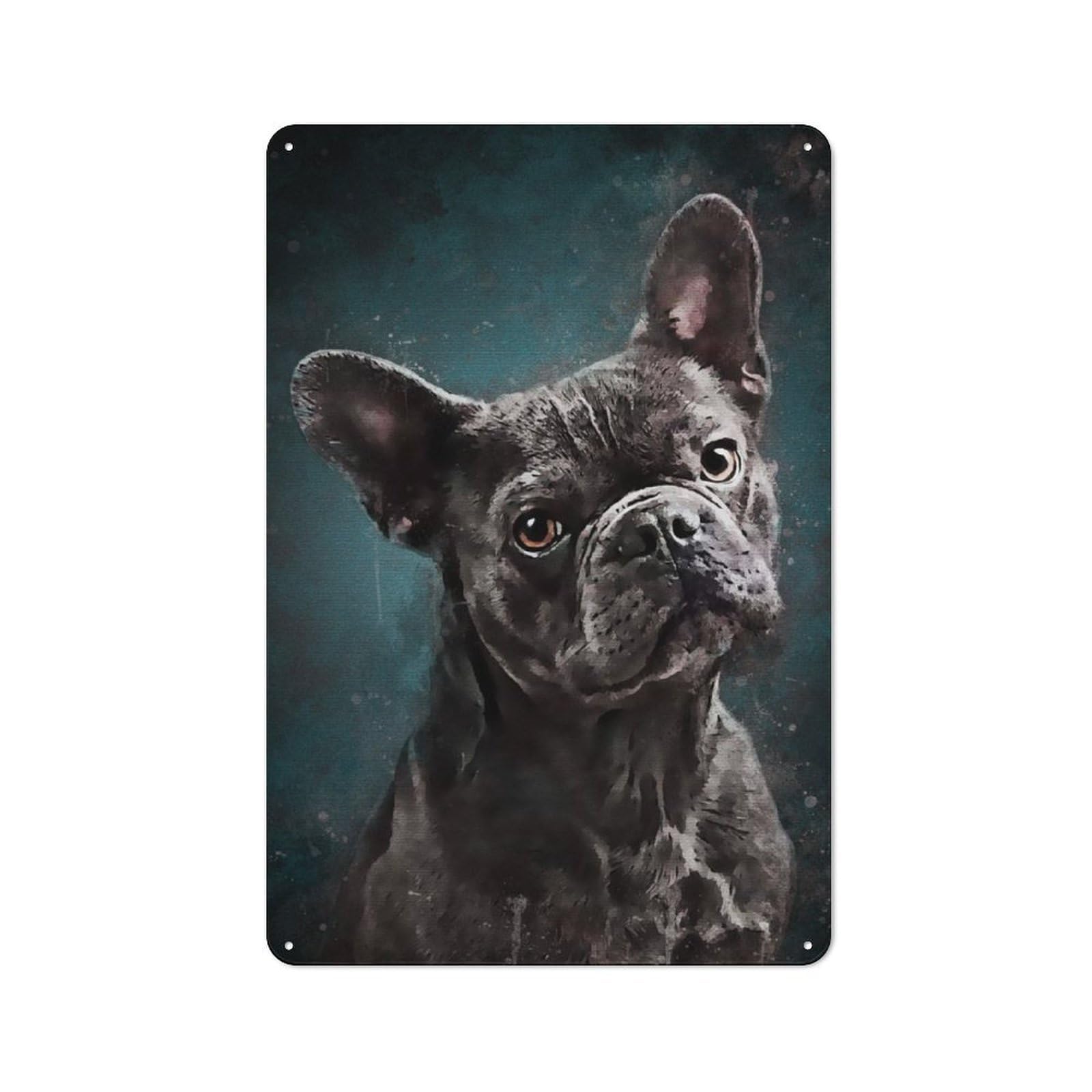 Junmoney Splatter Black Dog Metal Plaque 30X20cm With For Hallway Wall, Retro Decor, For Wall Display Collectors