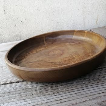 Amazon.co.jp: お盆 煎茶道具 木製 丸盆 くりぬき盆 茶道具 茶道