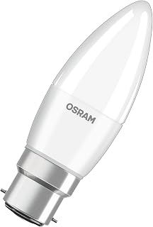 OSRAM LED BASE CLASSIC B / LED lamp, classic mini candle shape, with bayonet base: B22d, 5 W, 220…240 V,5 W equivalent 40 W , frosted, 2700 K, pack of 3