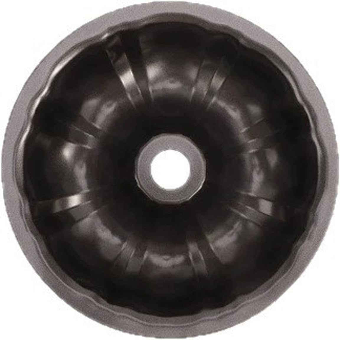 2 Pack 9 Inch Round Fluted Tube Cake Pan, Large Heavy Duty Baking Nonstick Gugelhupf Cake Pans, Black Carbon Homemade Pound Cakes Oven Bakware Mold Mould for Cupcake, Jello, Gelatin -Black