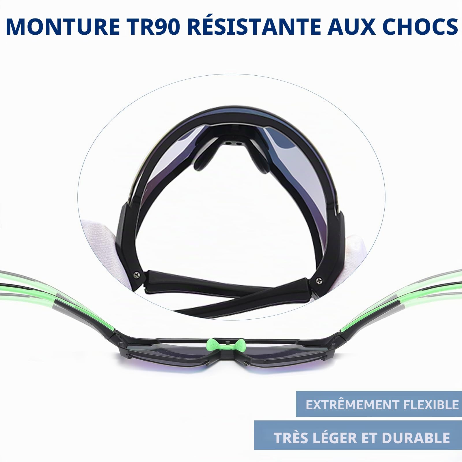 DUCO Lunettes de soleil polarisées DK310 - Pour jeunes garçons et filles - Pour le cyclisme - Cadre léger UV400 - Pour enfant de 8 à 16 ans