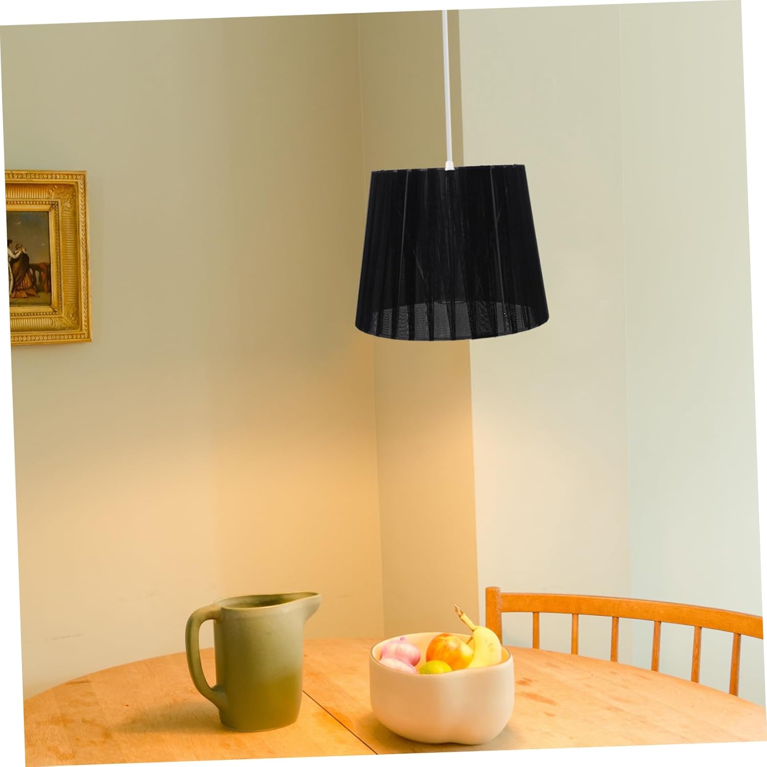 Lampshade Replacement for Ceiling Light Cover Black Drum Lampshade Simple Mesh Design for Bedroom