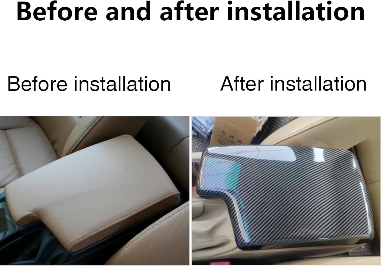 Carbon Fiber Color Armrest for BMW E90 E92, ABS Interior Center Consoles for BMW 325i 328i 335i