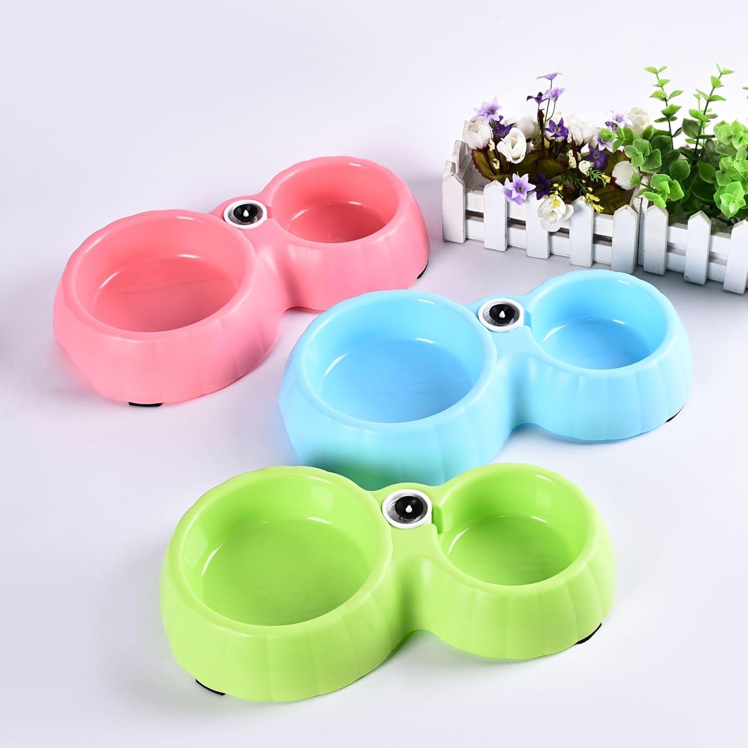 FYCAN Automatic Water Dispenser Pet Dog, Cat,2 in 1 Pet Food Dispenser 500ml Water Dispenser, Dog Feeder for Small Medium, Easy to Use & Clean, BPA Free, ABS Plastic, Non-Slip Base-Pink 4