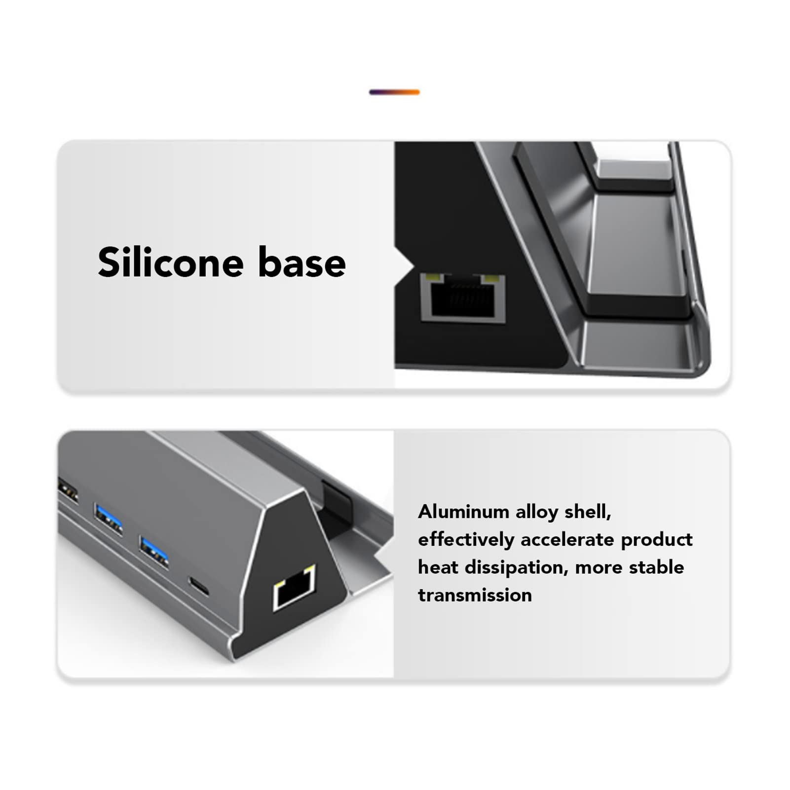 Sxhlseller Estación de Acoplamiento de Concentrador USB C 7 en 1, Adaptador USB C a HDMI, 2 USB 3.0, RJ45, USB 2.0, USB C, PD de 100 W, Adaptador Multipuerto USB C para DELL para HP para