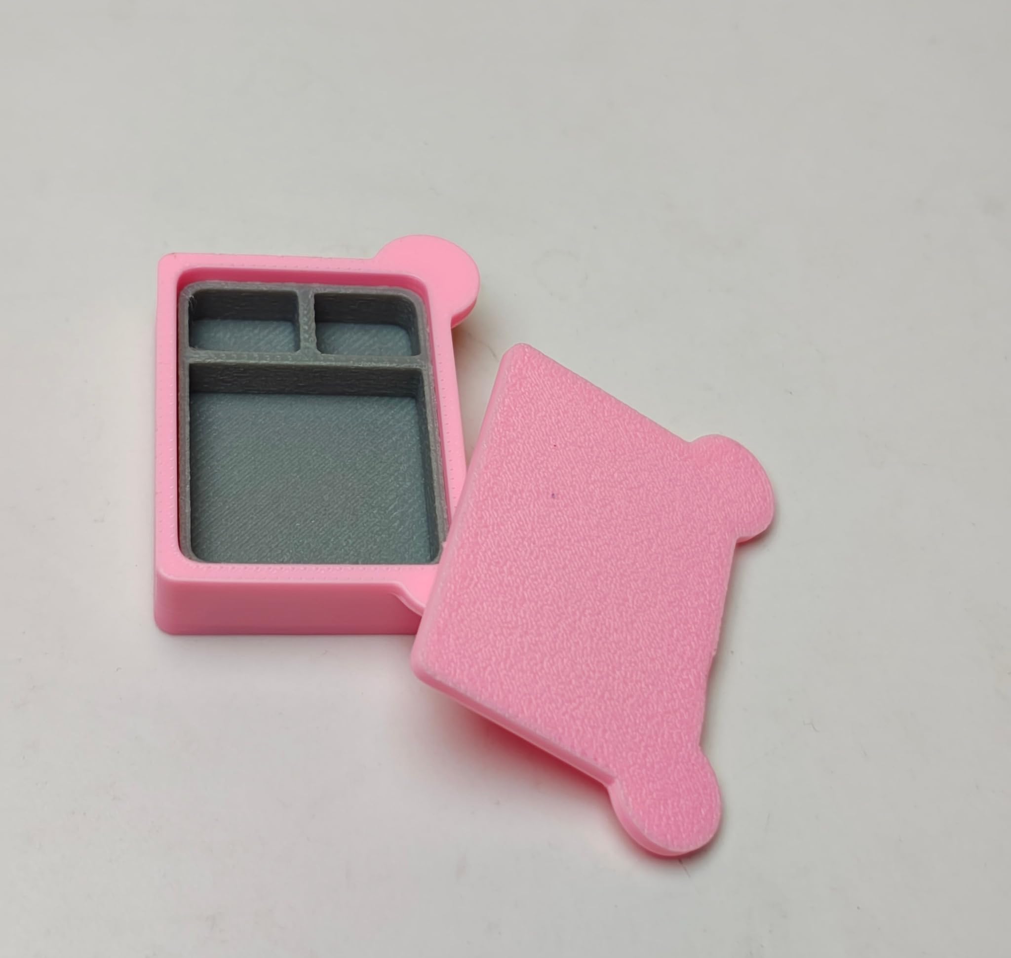 Miniature Lunch Box for Dollhouse | Cute Pink with Grey Insert Bento Box Toy | Dollhouse Kitchen & Play Accessories-image-25