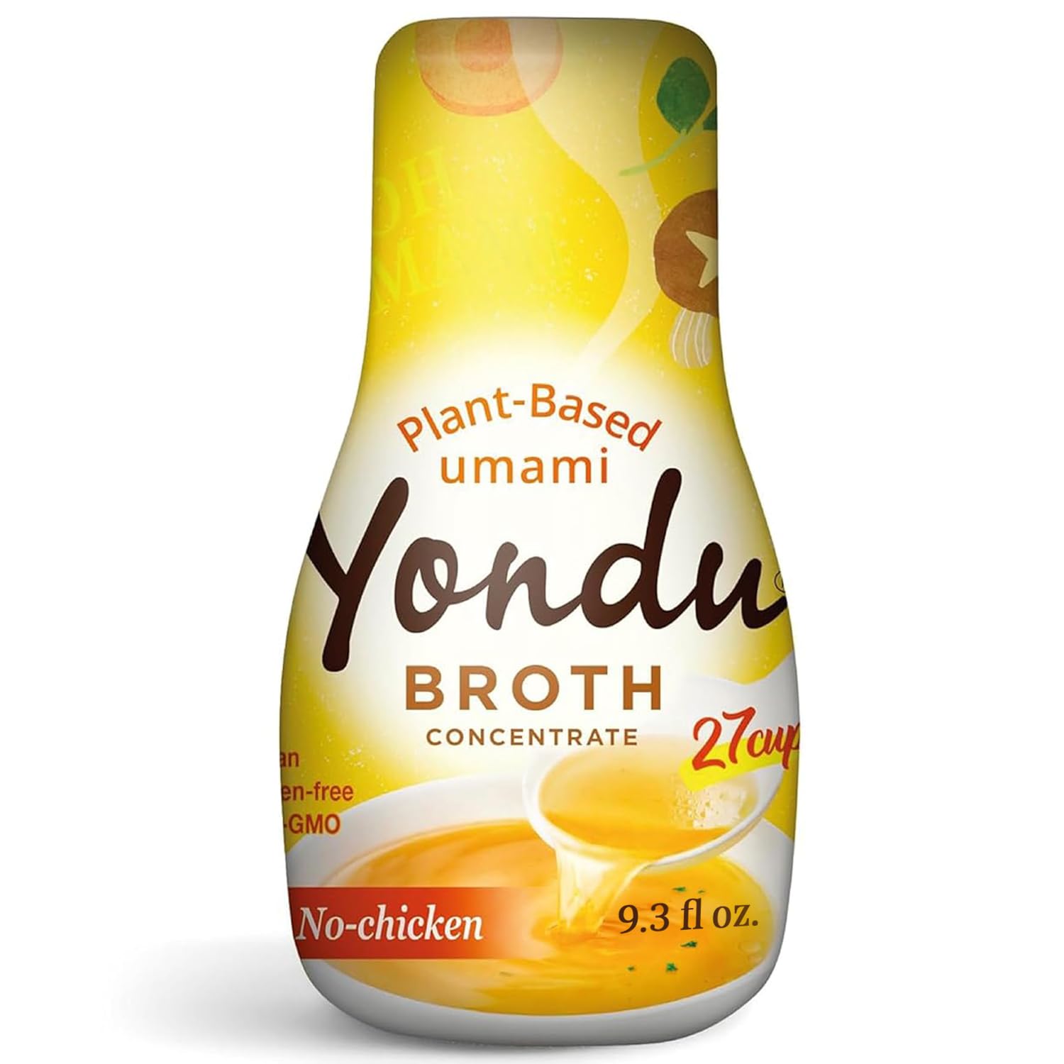 Yondu Broth Concentrate, No-Chicken- Original Korean Sauce for Every Dish. Vegan, Plant Based Chicken Flavor Seasoning Sauces Suitable for Soups, Stir-Fries & More. (9.3 Fl oz / 275mL)