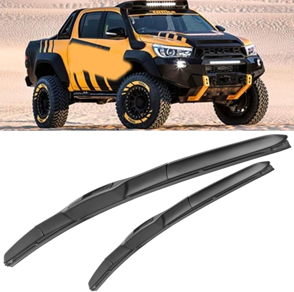 ZhangXD Front Windscreen Wipers For Toyota HiLux 2015-2018, Windshield Window Brush Front Wiper Blades All-Weather Replacement Set Easy Installation