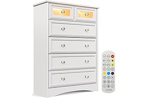 Modern 6 Drawer Dresser with LED Lights
