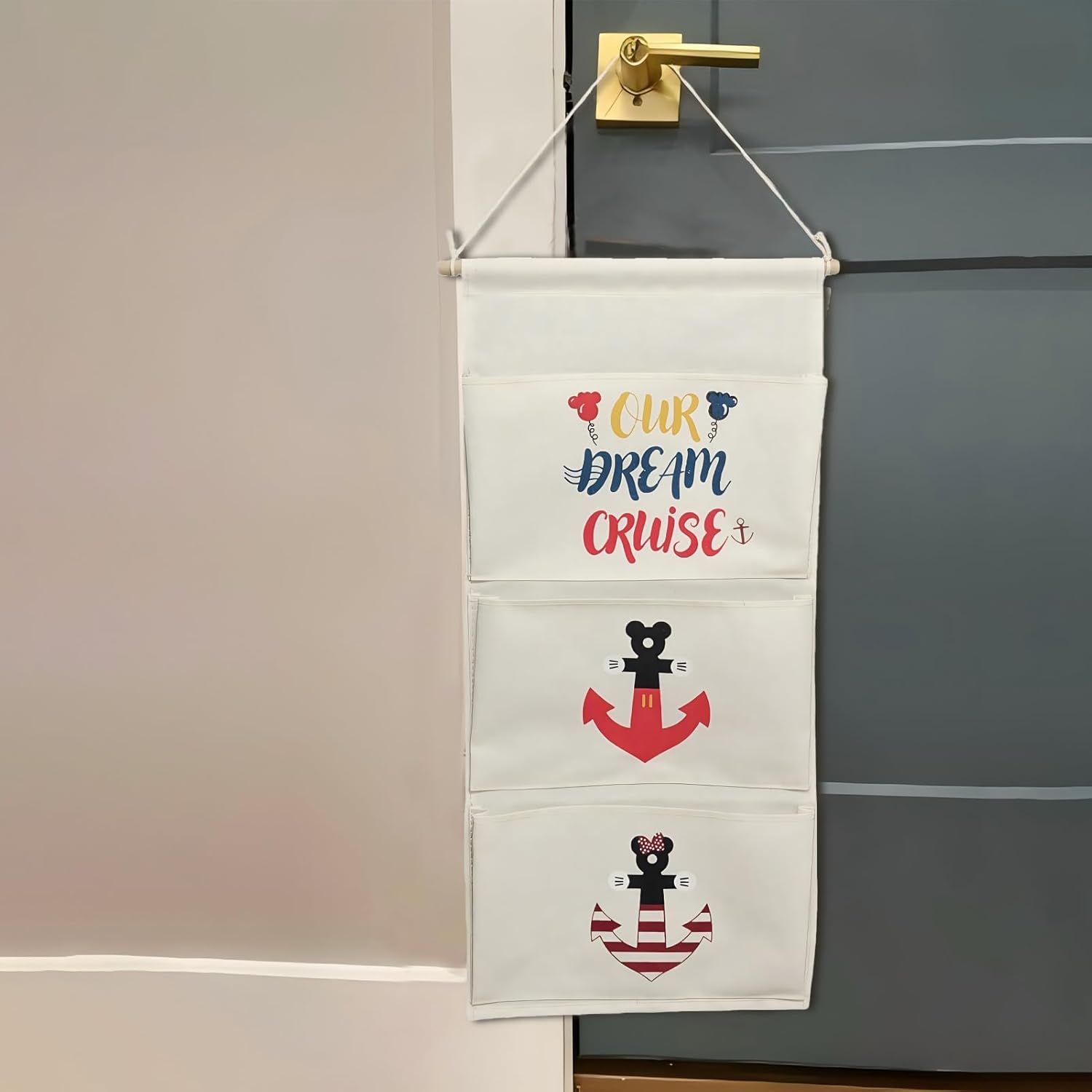 DCL Cruise Fish Extender Gifts Organizer - Hanging 3-Pockets for DCL Cabin Doors -Cruise essential Fish Extender Hanger Perfect for 2025 & 2026 (White) - Image 6